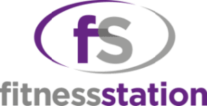 Logo for Fitness Station featuring a purple