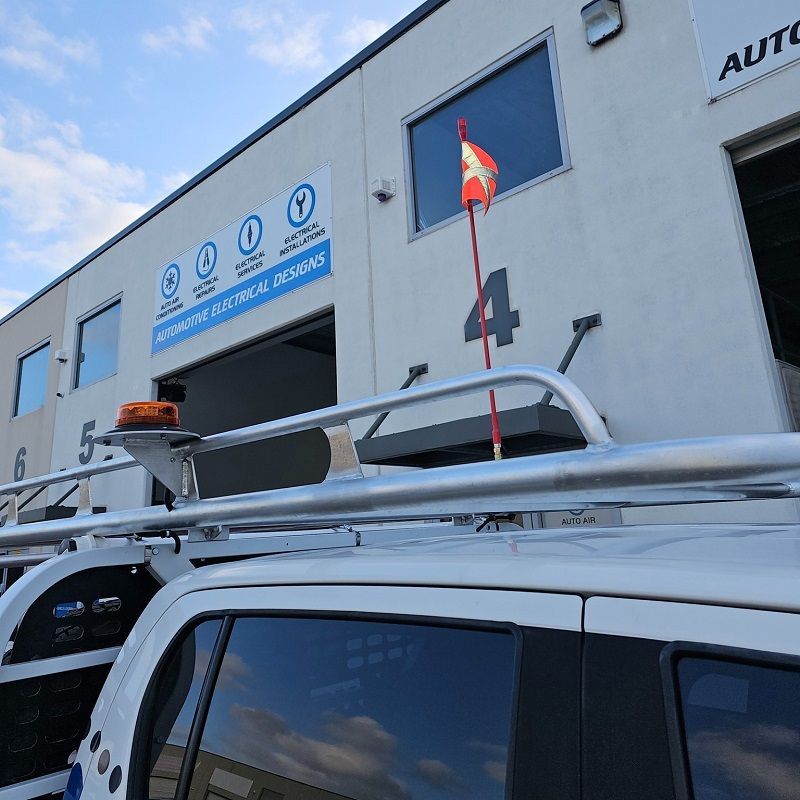 Full mine spec fit-out by auto electrician Perth: high mounted tail lights and spot lights