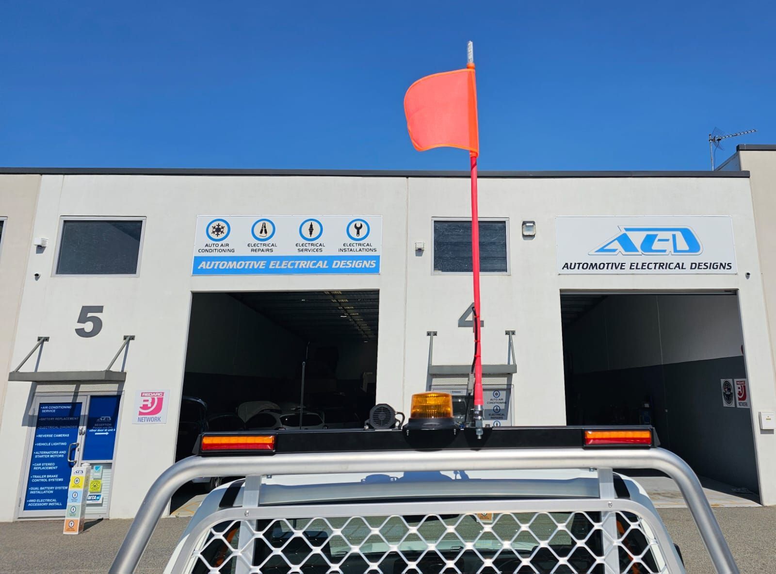Mine Roof-Mount Illuminated Flags installation, Perth