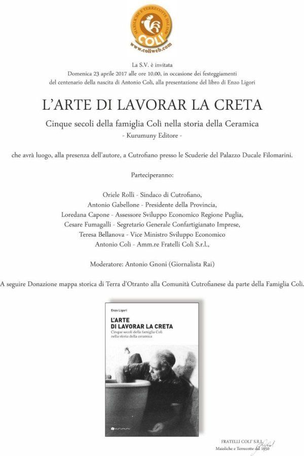 presentazione libro L'arte di lavorar la creta