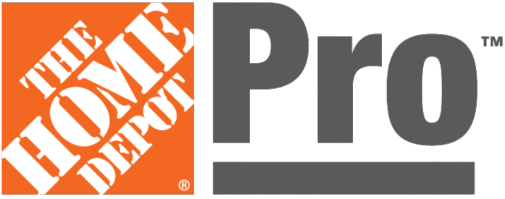 Home Depot Pro logo: orange square with Home Depot text, gray Pro text next to it.