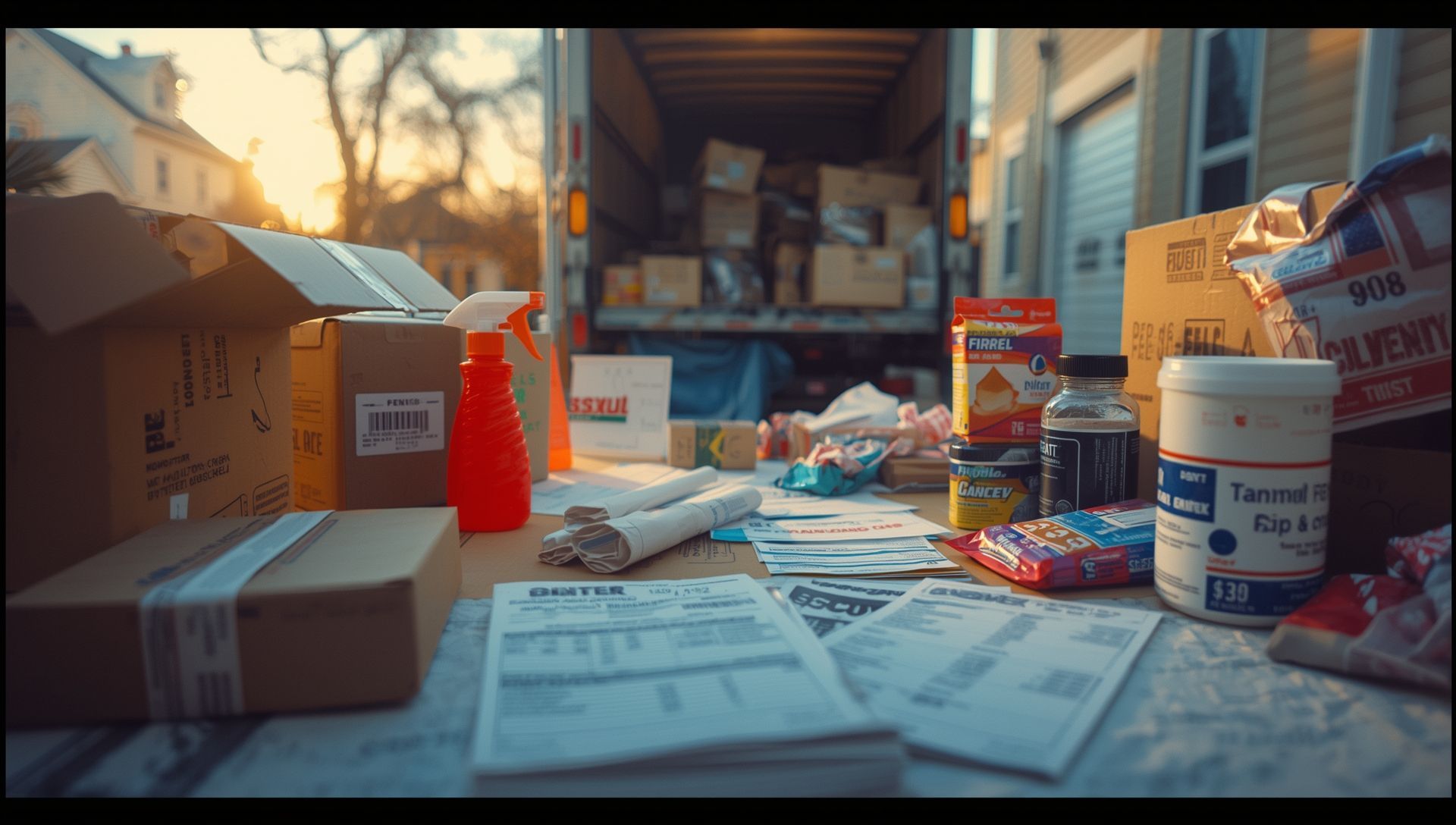 Homeowner comparing DIY moving costs with professional movers loading furniture efficiently