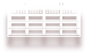 A white shelf with a shadow on a white background.