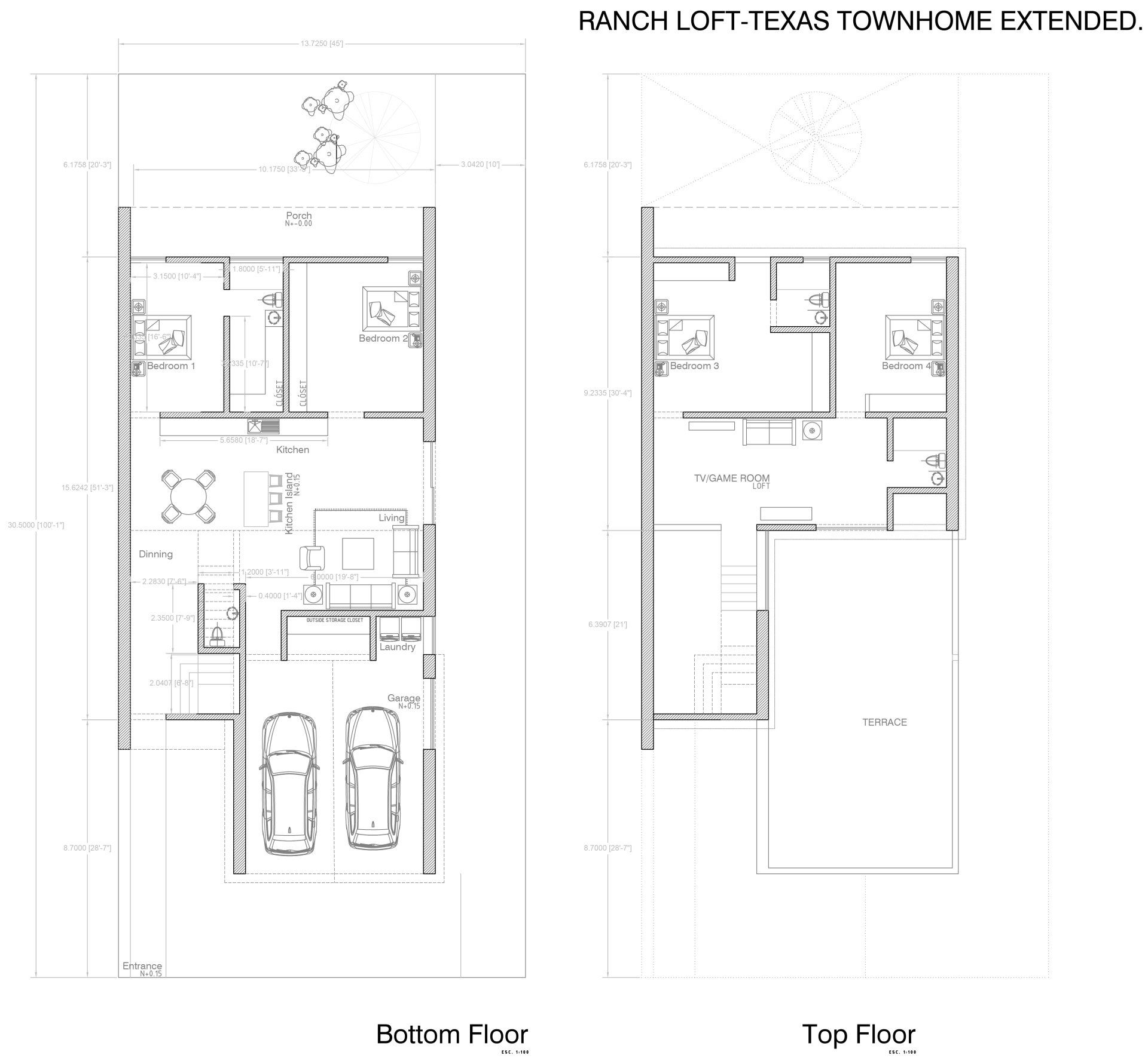 RANCH LOFT - TEXAS TOWNHOME EXTENDED FLOOR PLAN