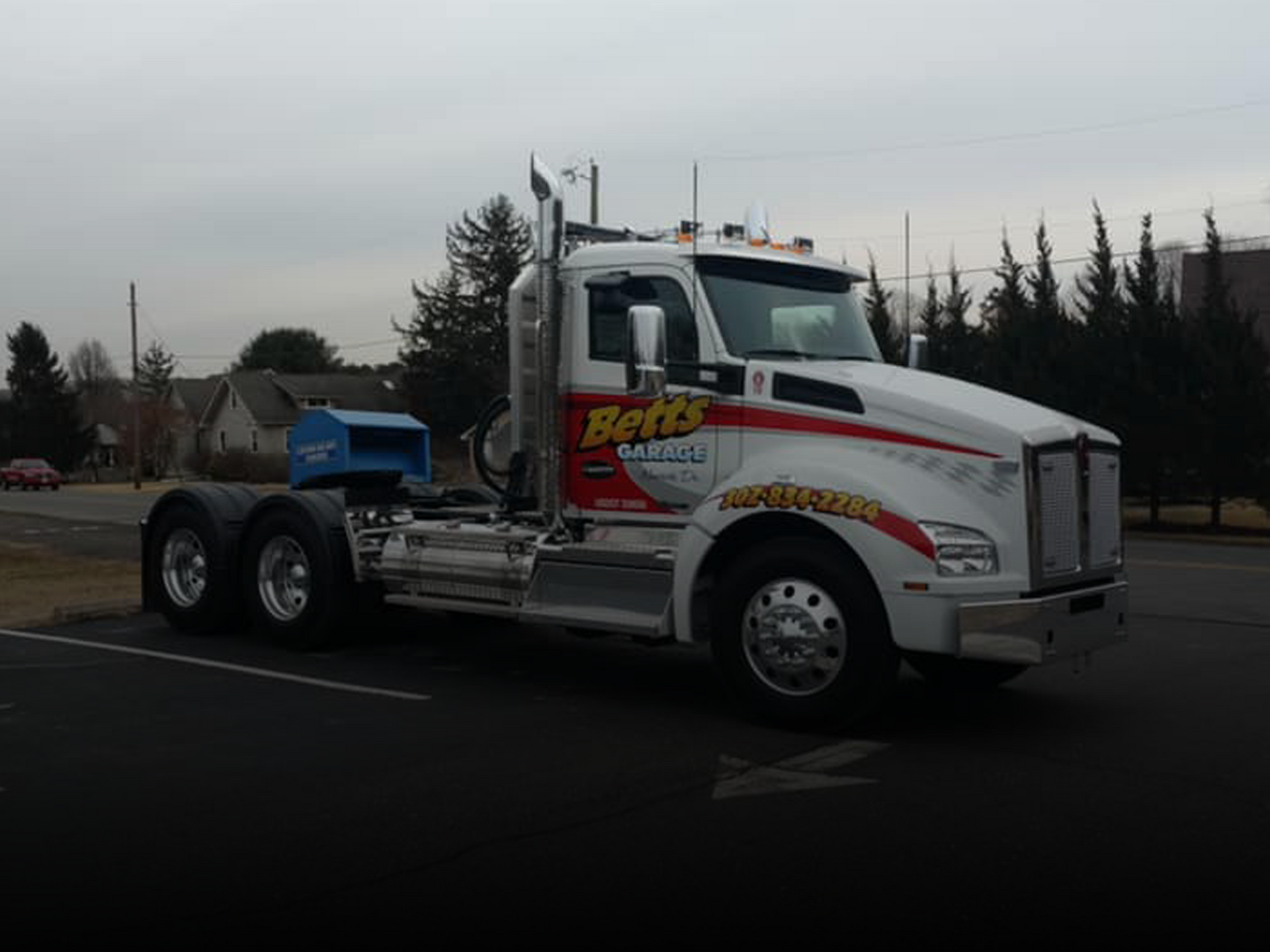 Betts Garage fleet truck parked and ready for roadside towing service