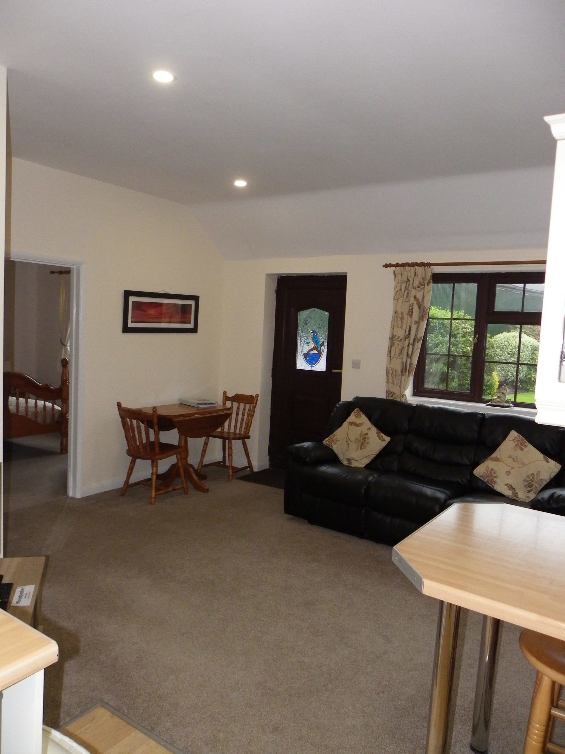 View from the kitchen into the front room of the holiday cottage.
