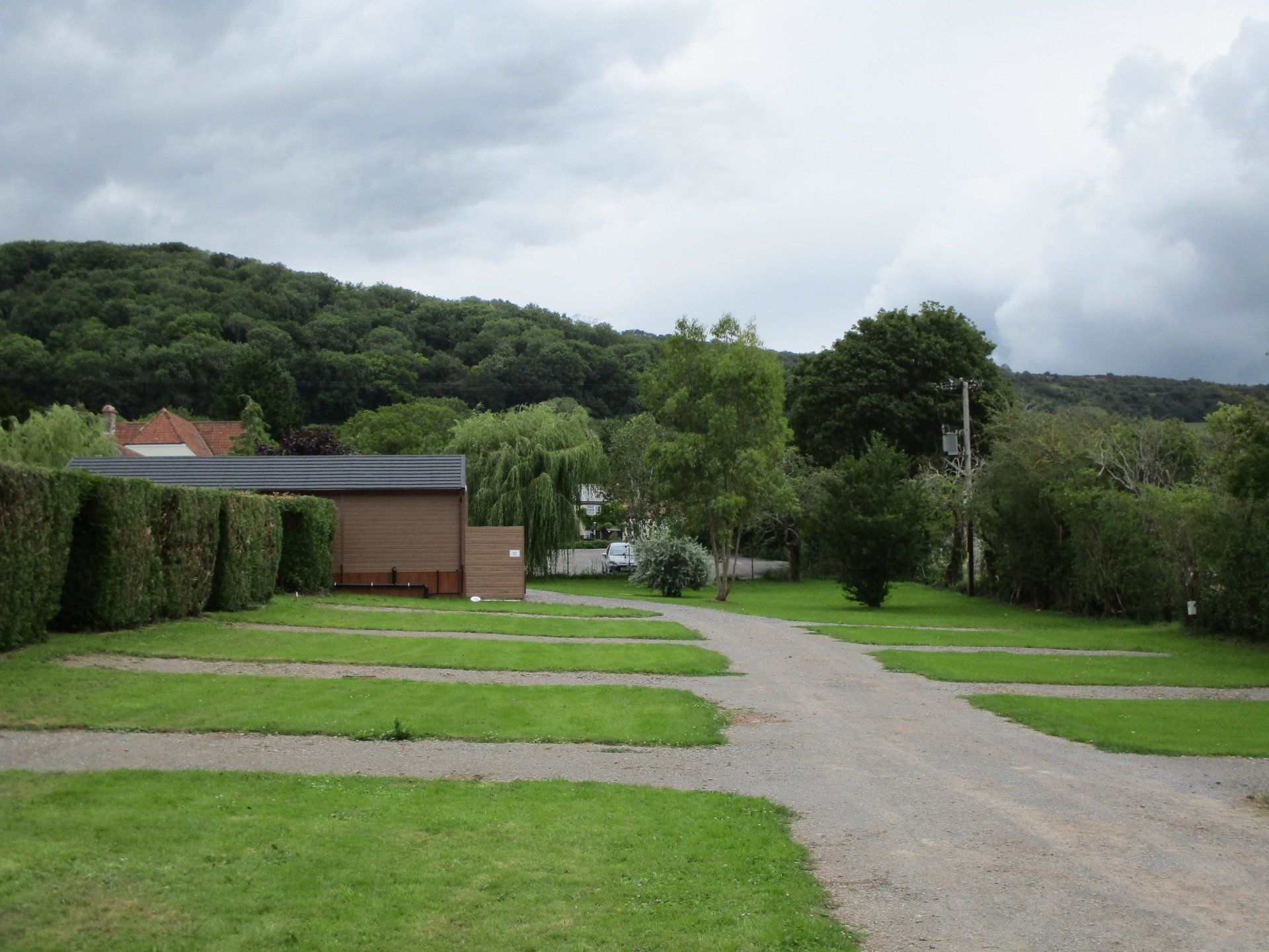 Facilities building and pitches in cheddar caravan park.