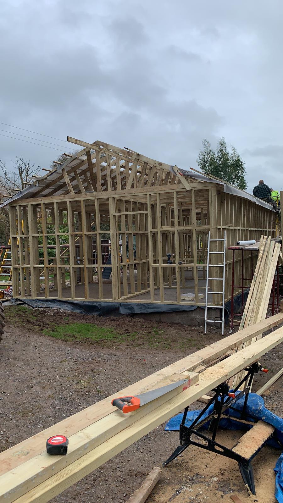 Construction work in cheddar caravan park.