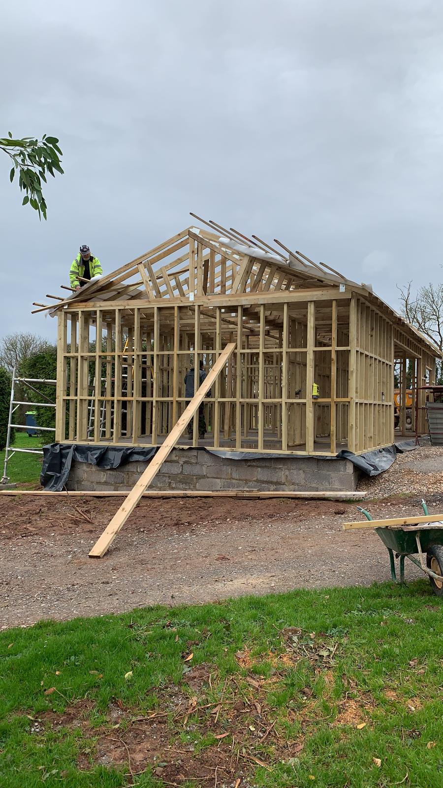 Construction work in cheddar caravan site.