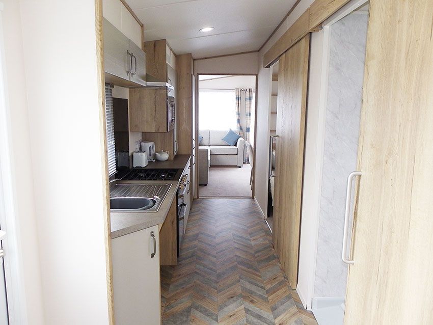 wheelchair accessible holiday caravan with low counters