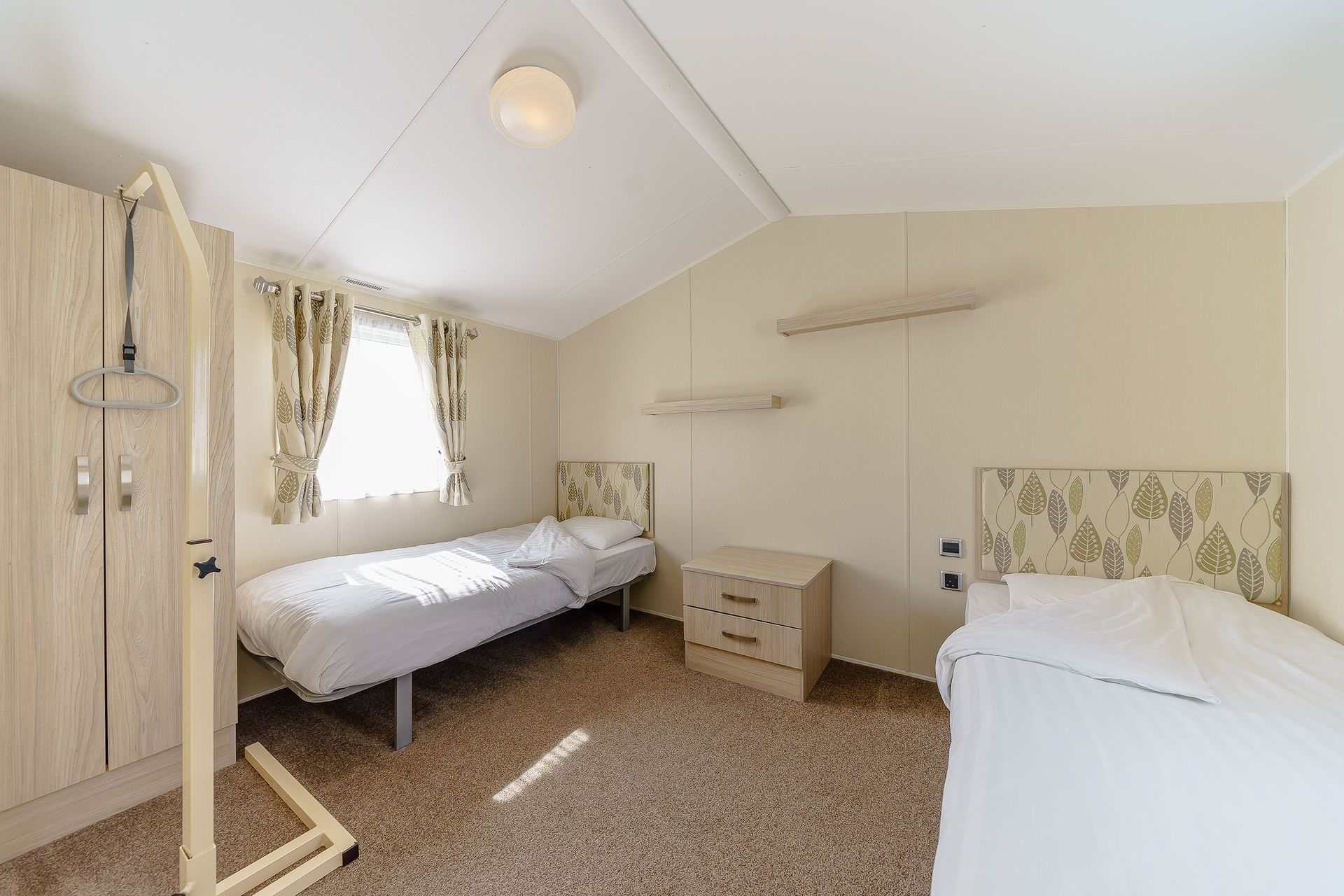 wheelchair accessible holiday caravan bedroom