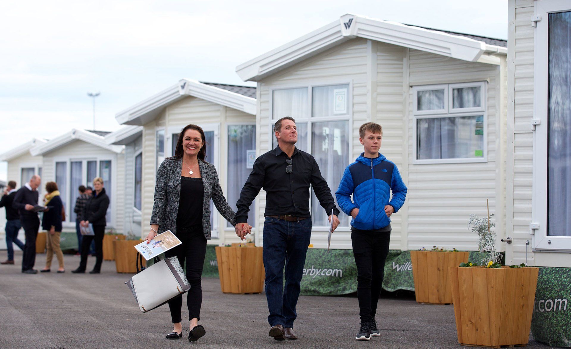 Families browsing our holiday lodges for sale