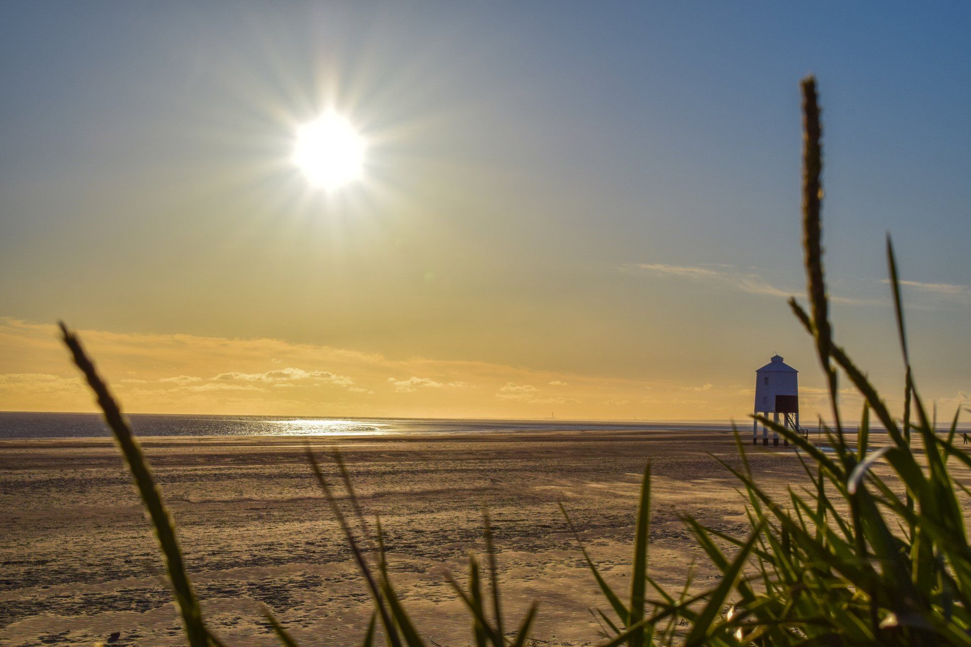 Sunset over Burnahm-on-Sea beach