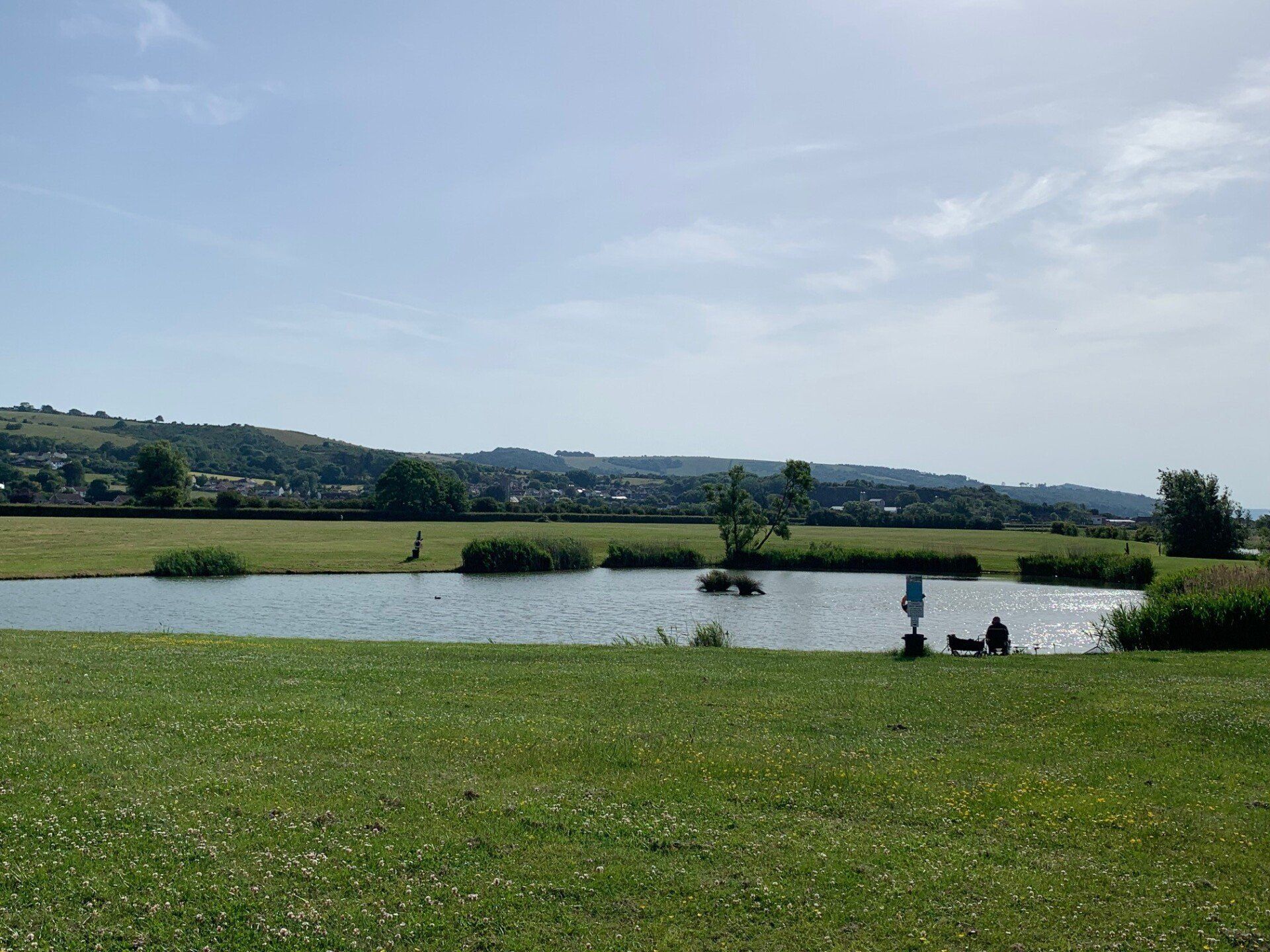 Seasonal fishing lake at our Somerset holiday park