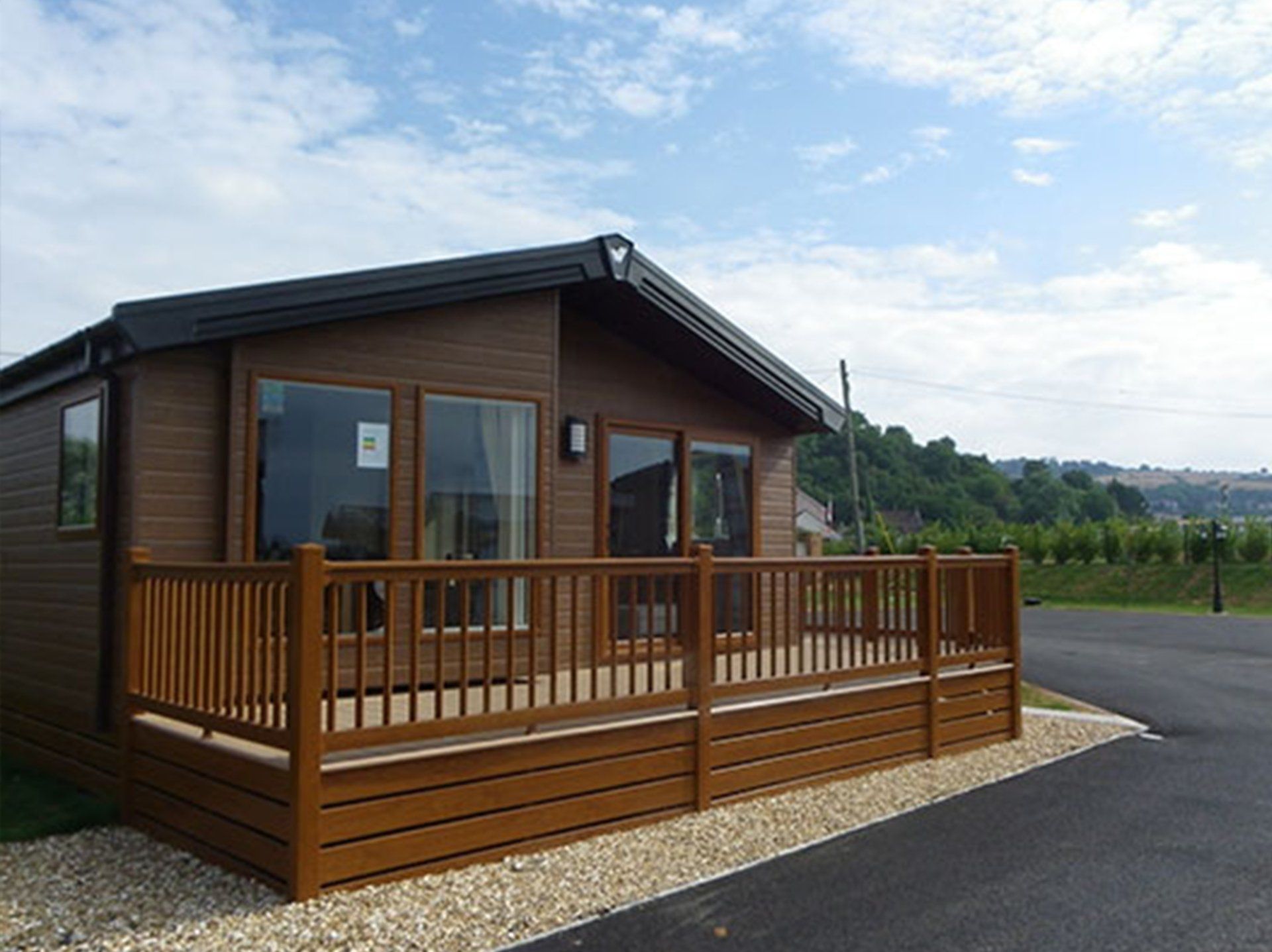 Holiday lodges at Riverside holiday park in Somerset