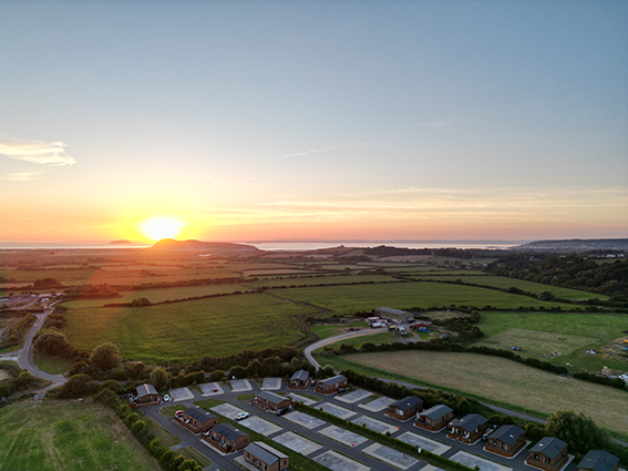 sunset over weston super mare campsite