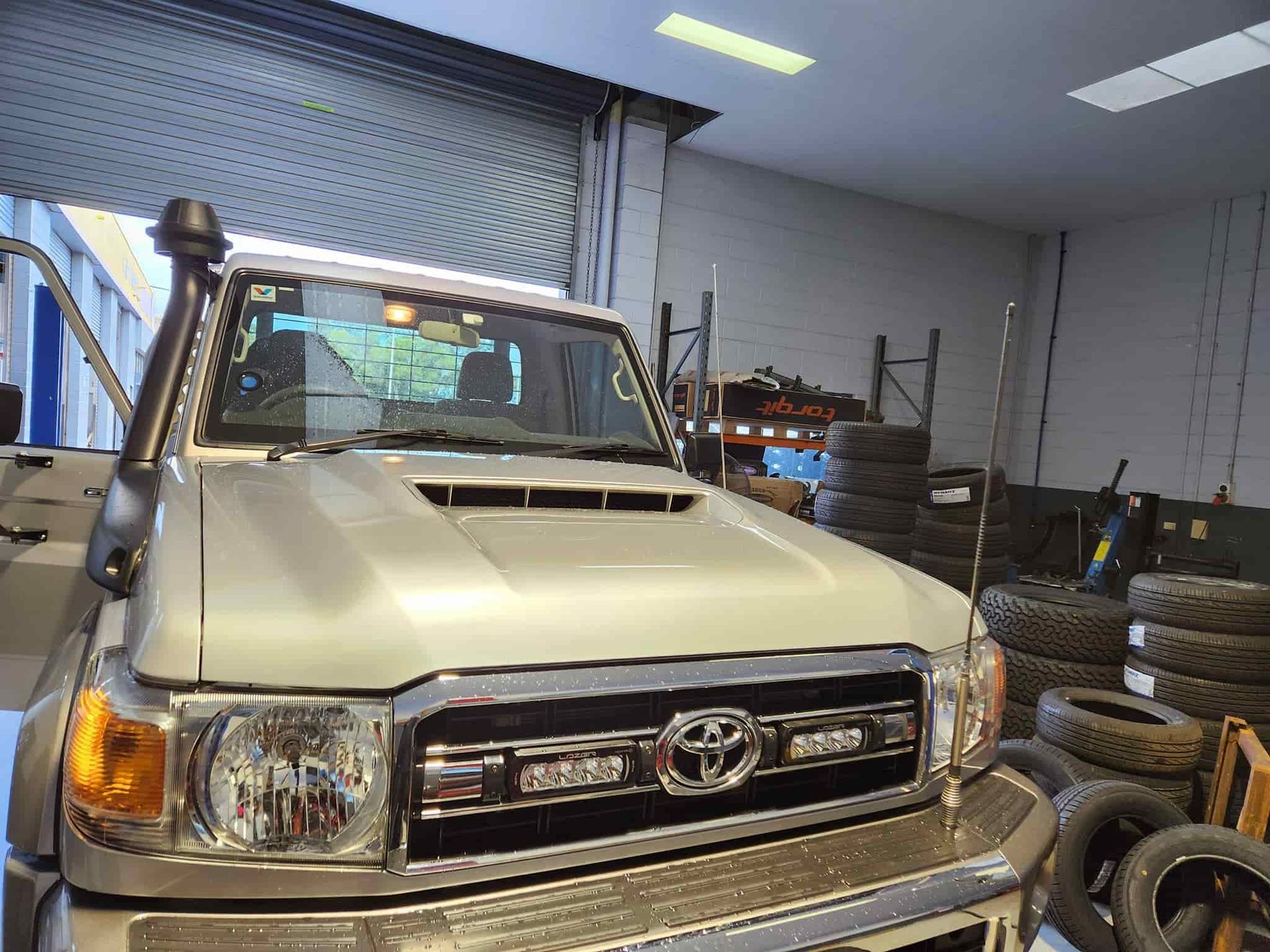 Silver Toyota Land Cruiser in a Garage — GZM 4x4 Performance In Ballina, NSW