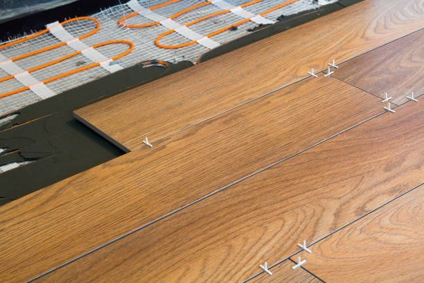 A wooden floor with a heating system underneath it - Wivenhoe, TAS - Summers Floors Pty Ltd