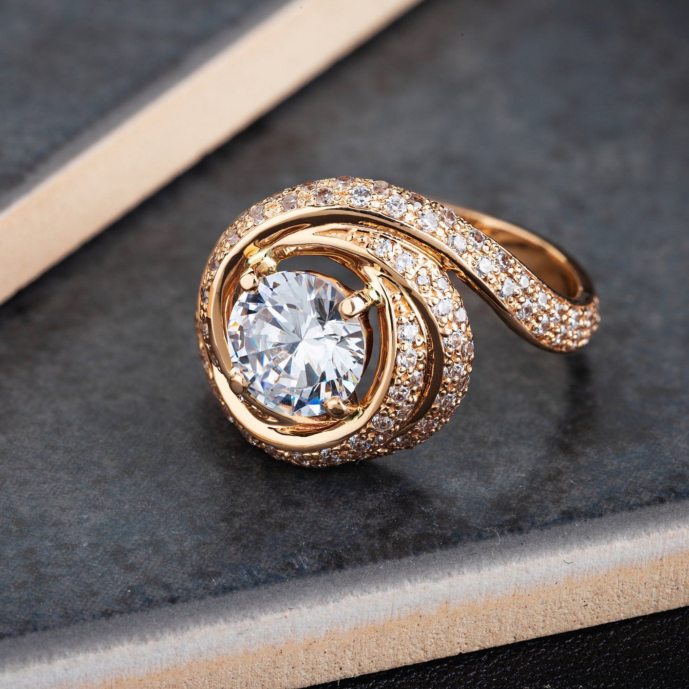 Gold Fashion Ring With Diamonds – Treasure Isle – Raleigh, NC