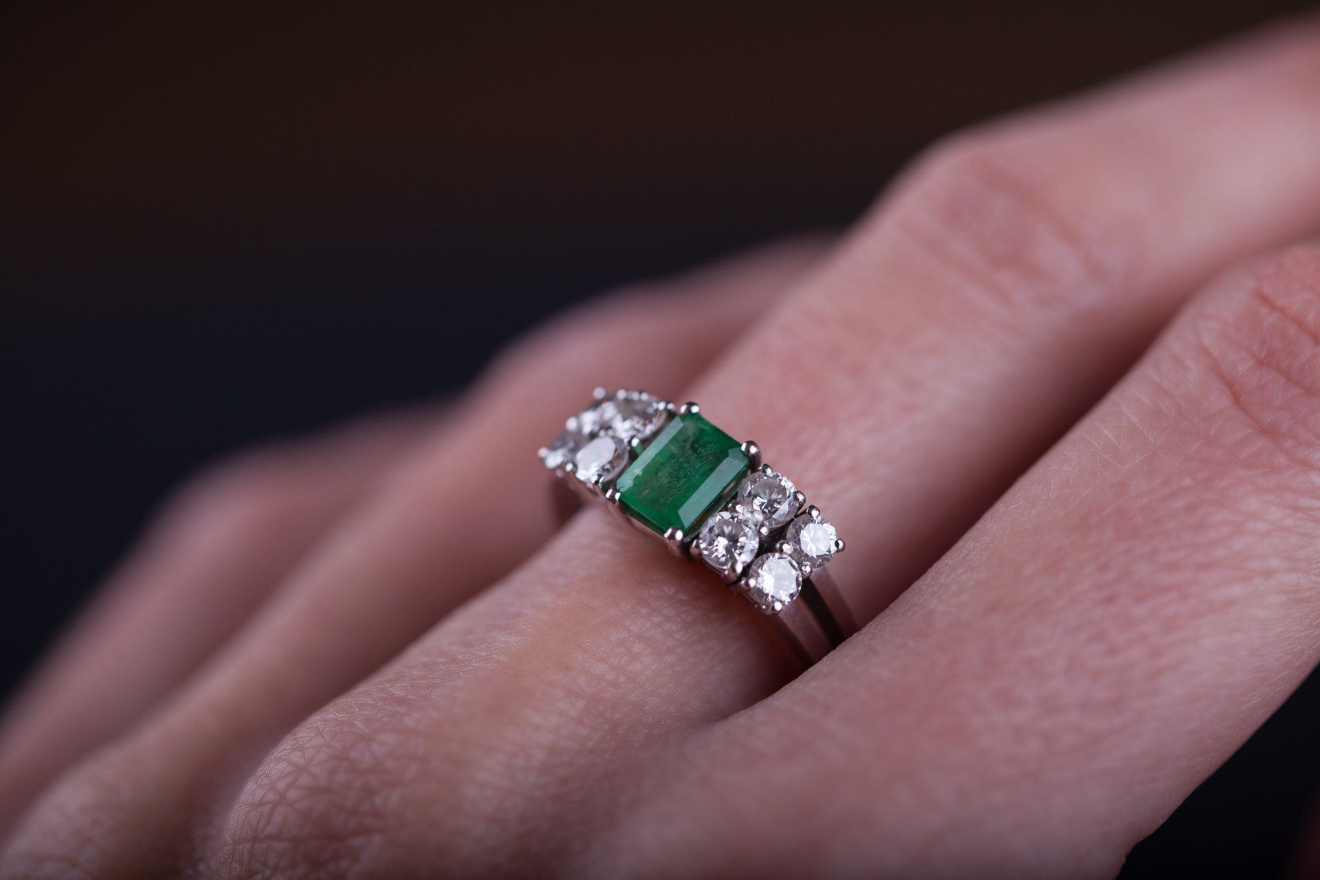 Emerald And Diamond Ring In Finger – Treasure Isle – Raleigh, NC