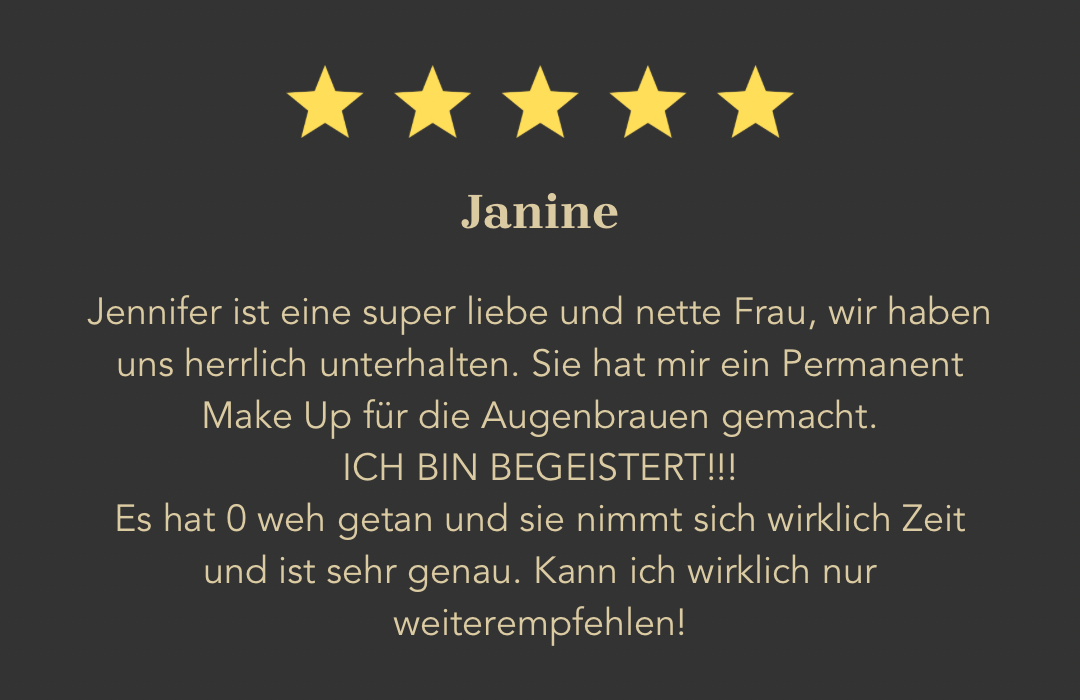 Ein schwarzer Hintergrund mit gelben Sternen und dem Namen Janine