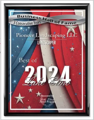 Award plaque for Pioneer Landscaping LLC,
