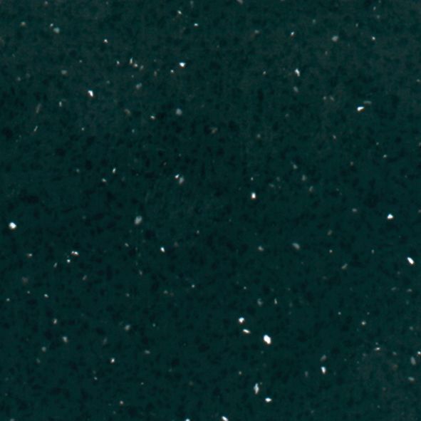 En mørkegrøn baggrund med hvide prikker på