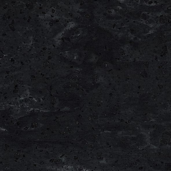 Et nærbillede af en sort granit bordplade.