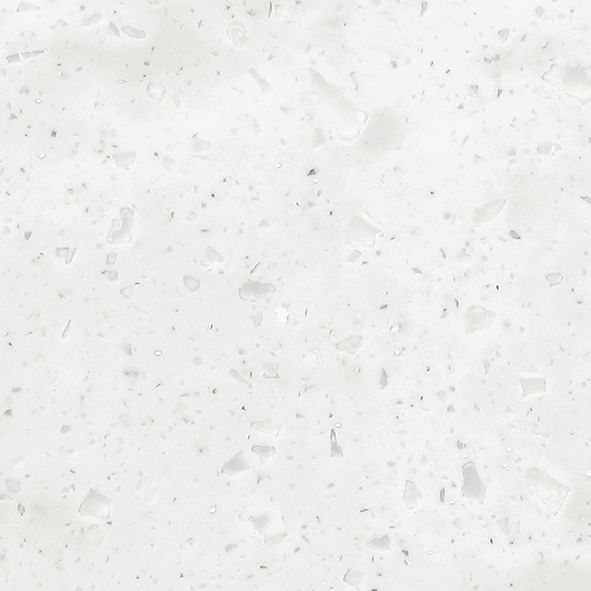 Et nærbillede af en hvid granit bordplade.