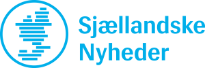 A blue and white logo for sjaellandske nyheder