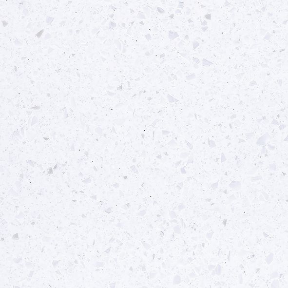 Et nærbillede af en hvid granit bordplade.