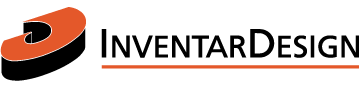 Det er et logo for en virksomhed kaldet inventar design.