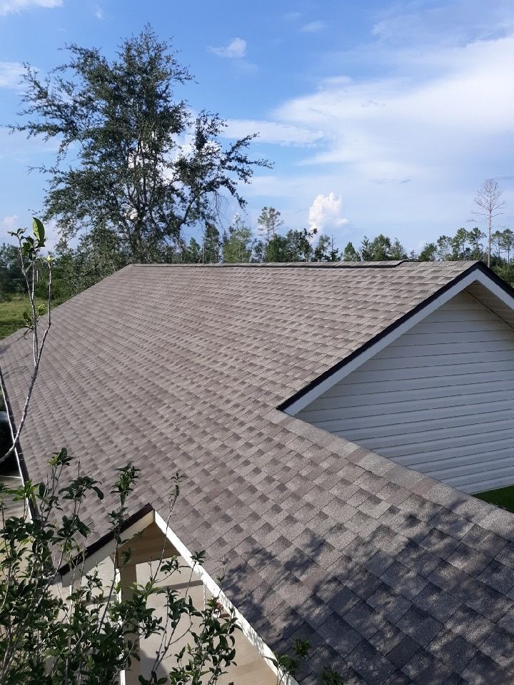 A house with a roof that has shingles on it