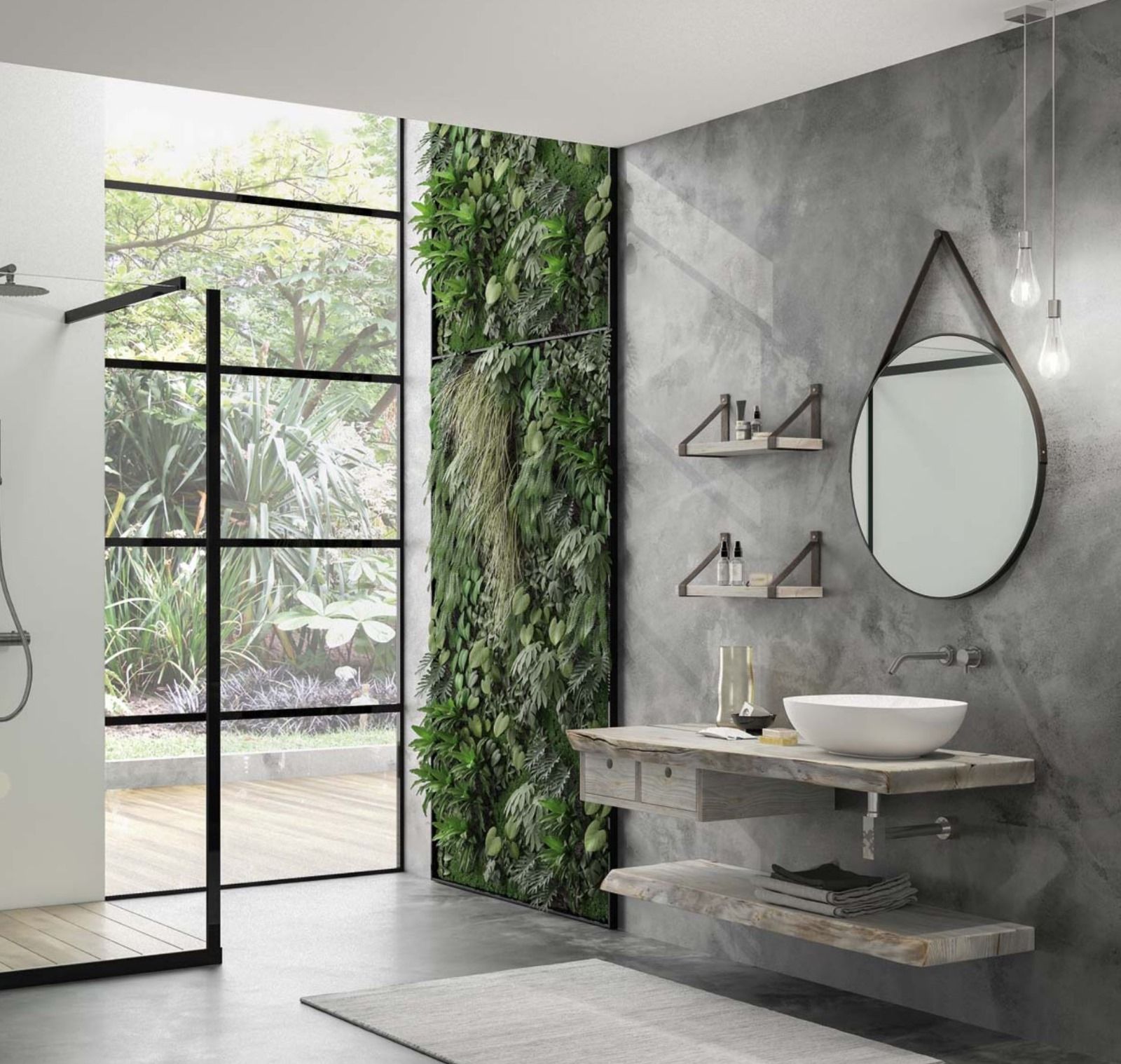 Un bagno con wc, lavandino e doccia.