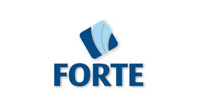 Il logo forte è un quadrato blu con la parola forte sopra.