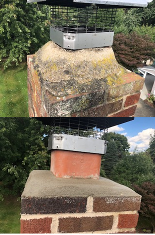 Chimney Repairs — Chimney repair before and after in Lititz, PA
