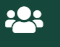 White group icon on dark green background, showing three stylized people.