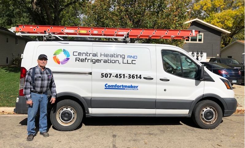 Repair Man Doing Thumbs-up — Owatonna, MN — Central Heating & Air Conditioning of Owatonna