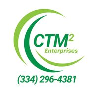 A logo for ctm2 enterprises with a phone number