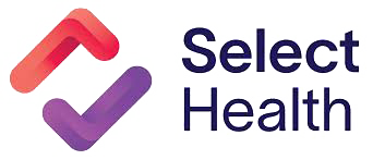 The select health logo has a check mark on it.