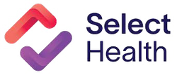 The select health logo has a check mark on it.