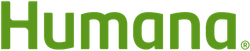 A green humana logo on a white background