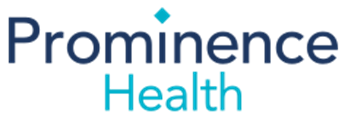 A blue and white logo for prominence health