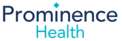 A blue and white logo for prominence health