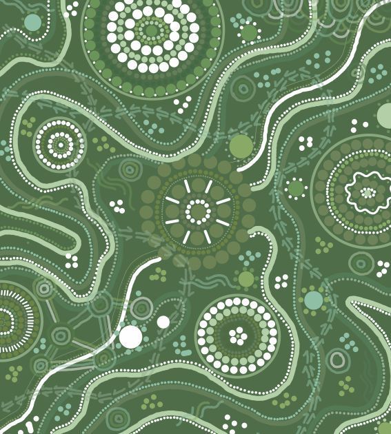 A green background with a pattern of circles and lines