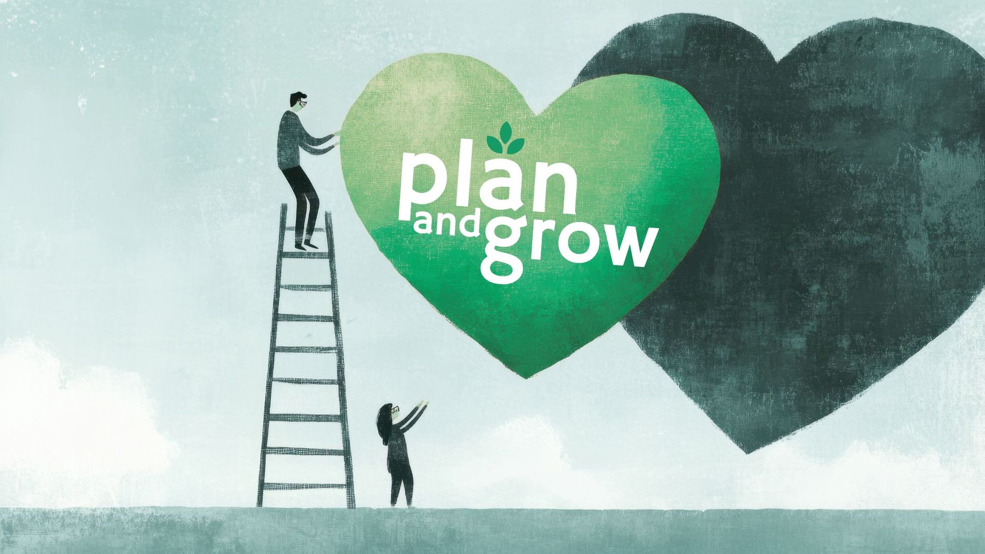 Plan and Grow logo on a heart and support team, symbolising expert strategic NDIS Support and therapeutic guidance.