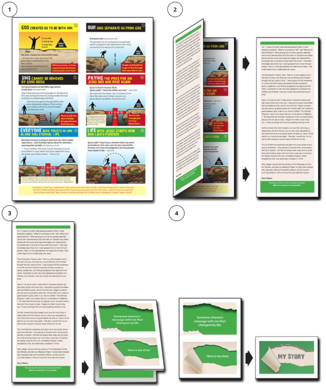 A picture of a brochure being printed and folded