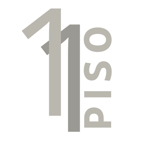 Un logotipo para una empresa llamada piso con un número y la palabra piso sobre un fondo blanco.
