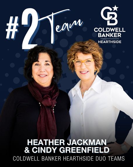 Coldwell Banker award graphic: Heather Jackman & Cindy Greenfield, top real estate agents, 2024 award winner.
