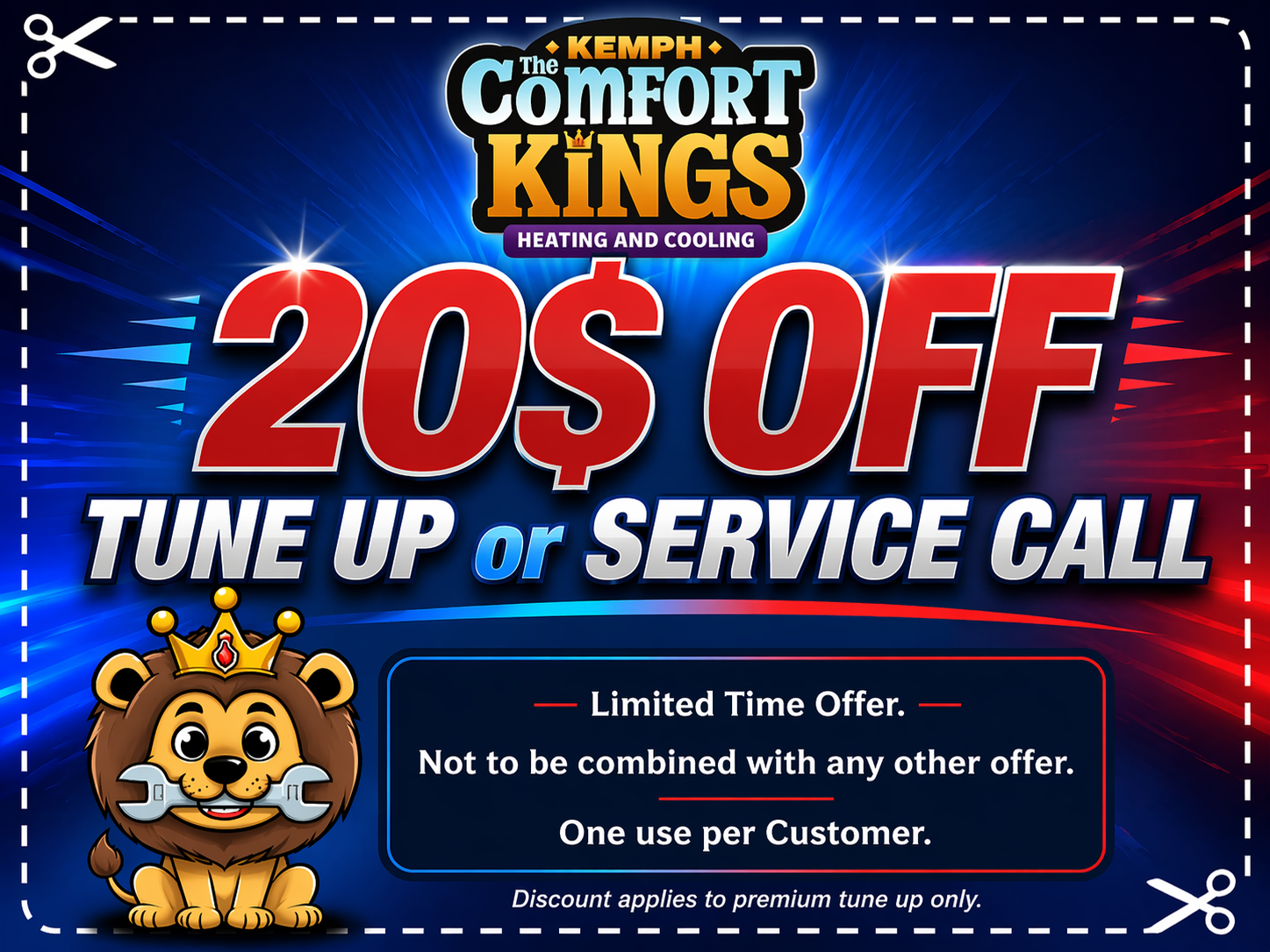 A comfort kings tune up or service call advertisement